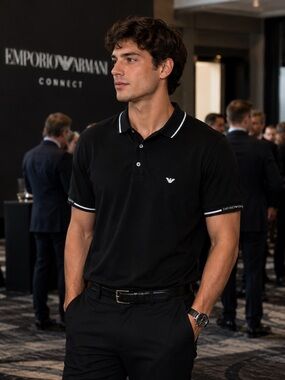 Emporio Armani logo-print cotton polo shirt